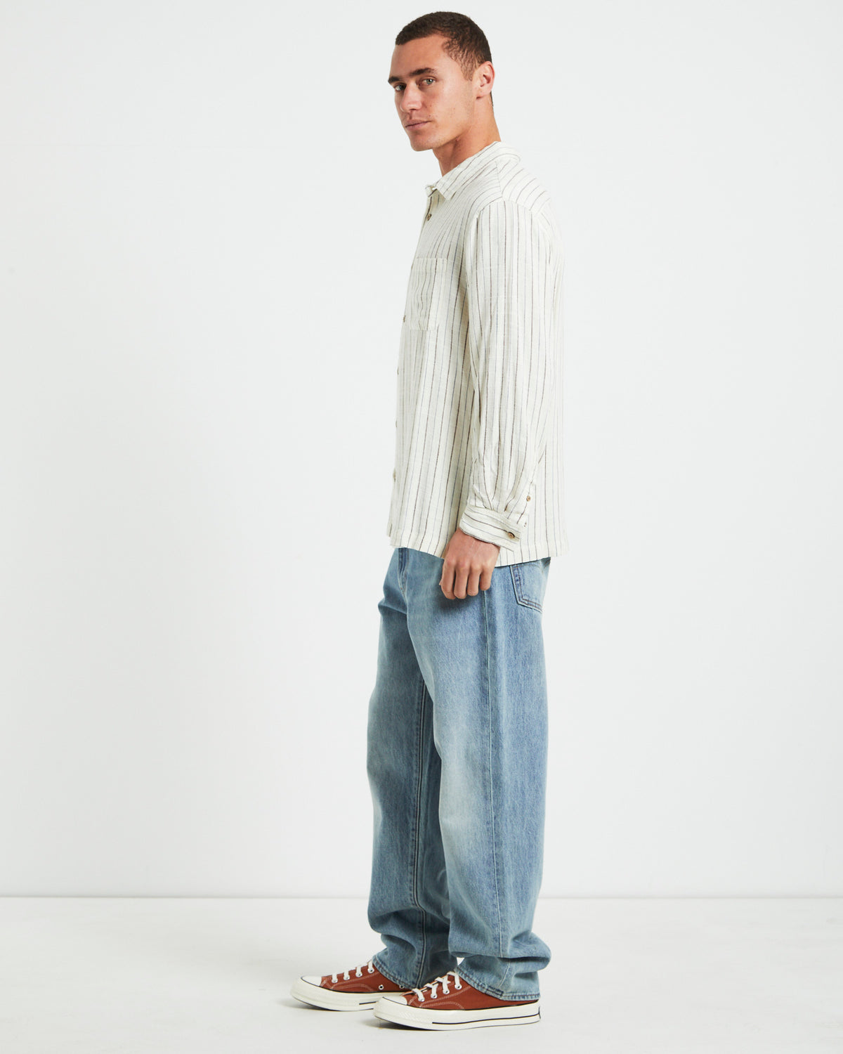 Tesky Linen Long Sleeve Shirt in Natural