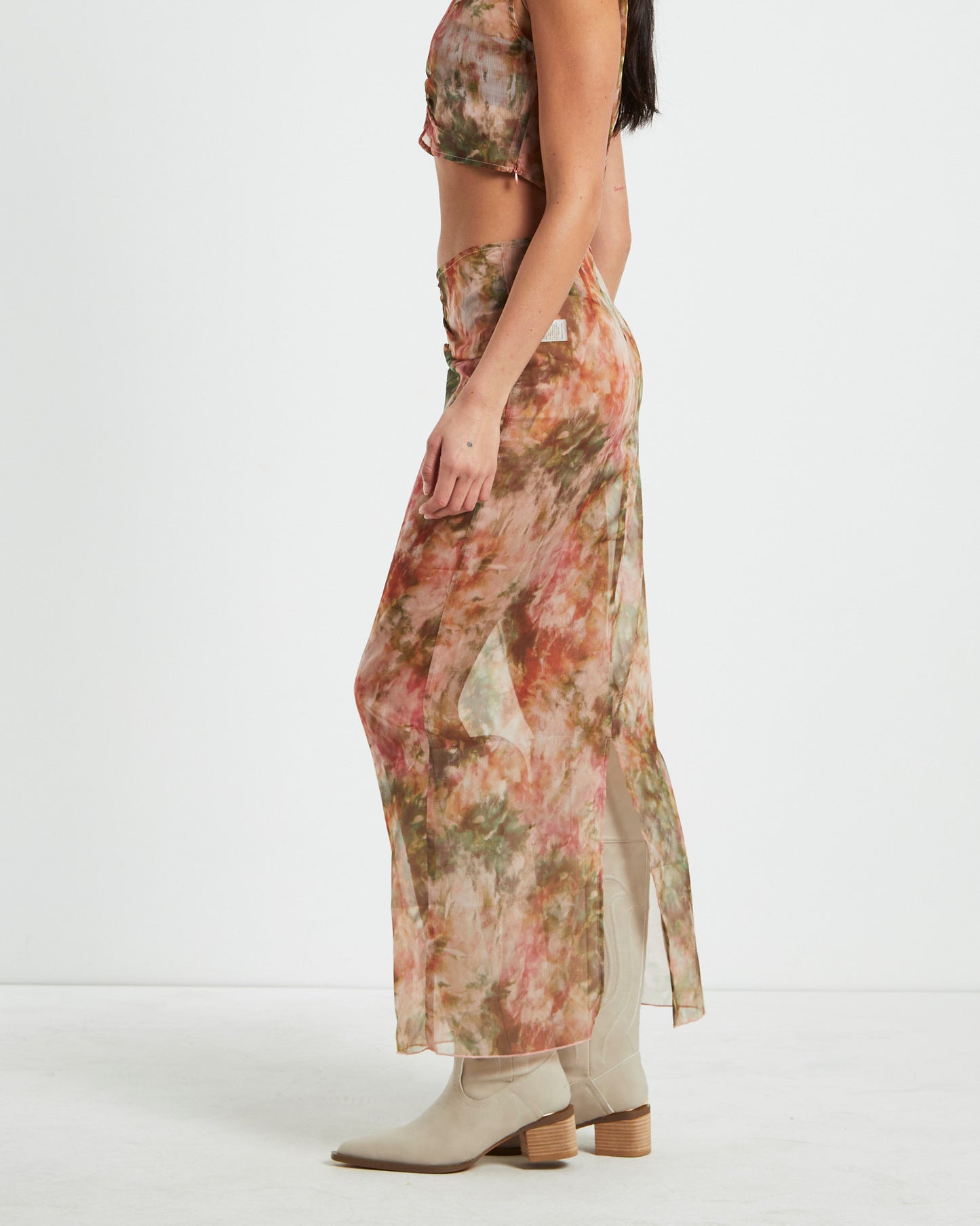 Tibby Tie Dye Midi Skirt in Assorted