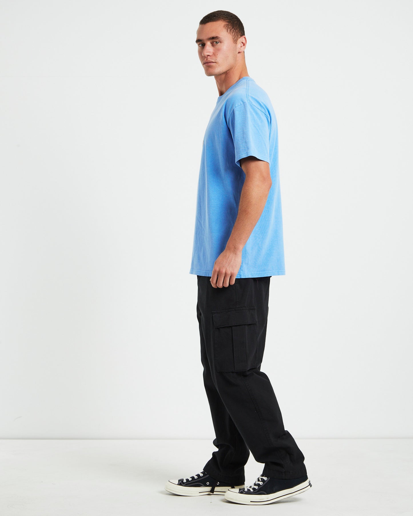 Cube Heavyweight Short Sleeve T-Shirt in Blue