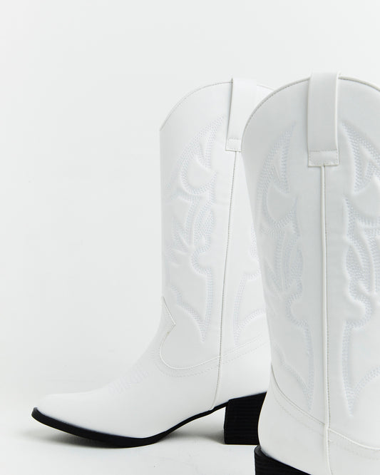 Ranger Cowboy Boot in White WHITE