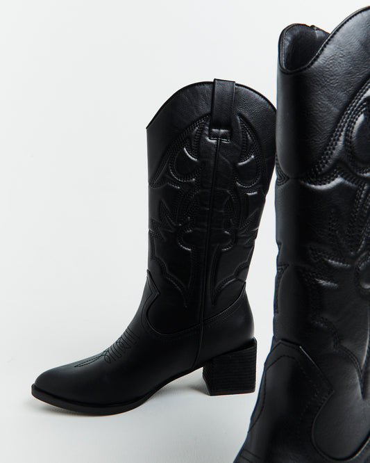 Ranger Cowboy Boot in Black BLACK