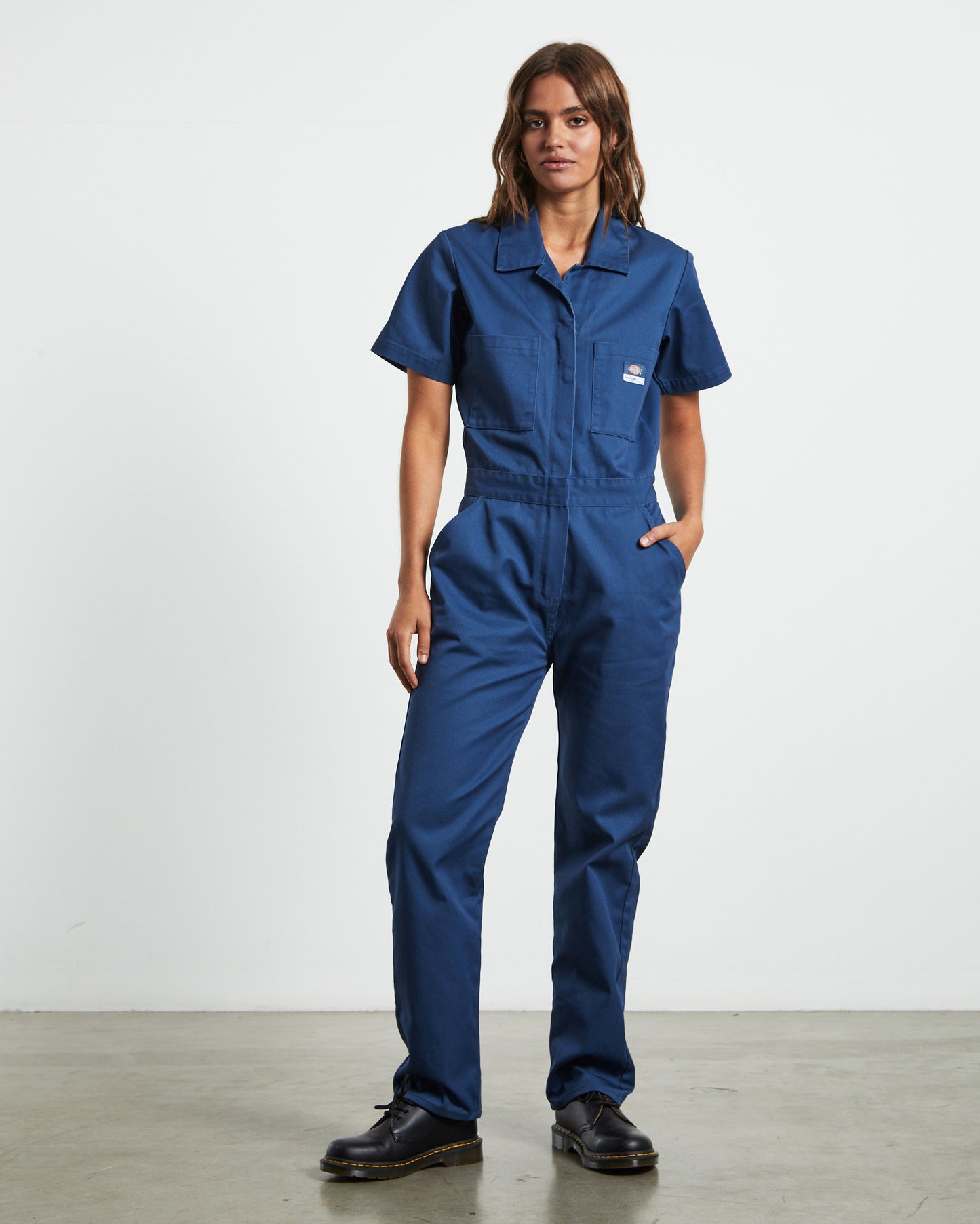 Smithville Short Sleeve Coveralls in Dark Denim
