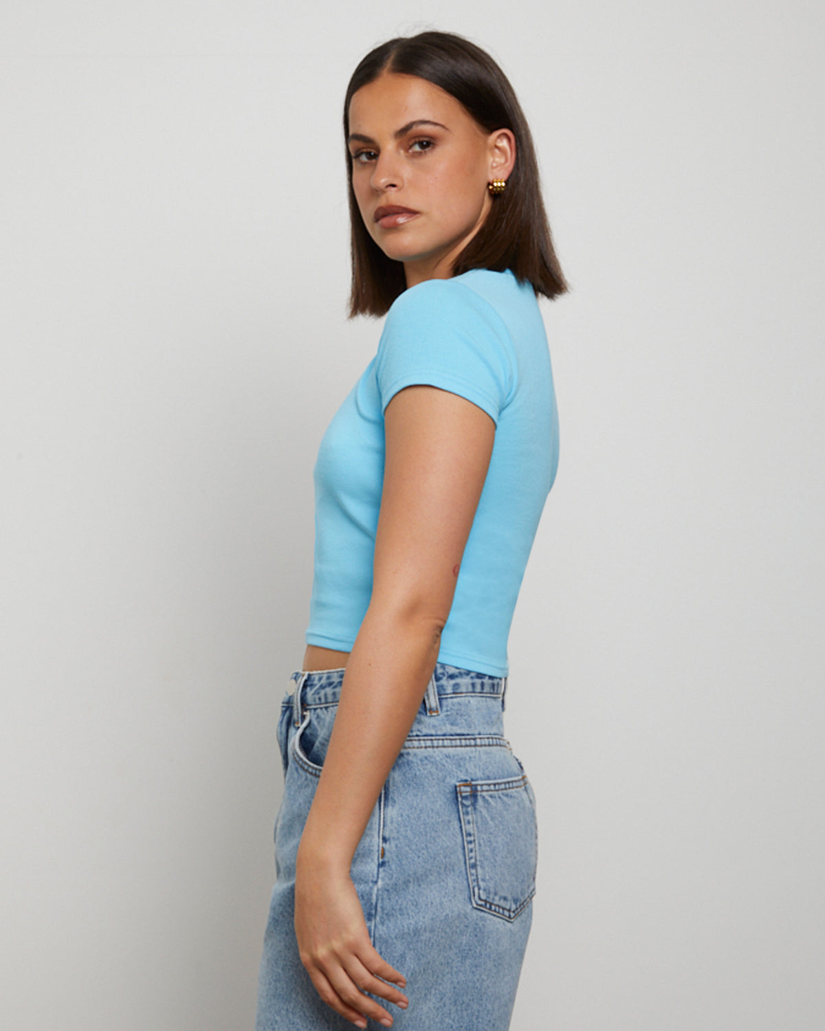 Baby Tee in Azure Blue BLUE