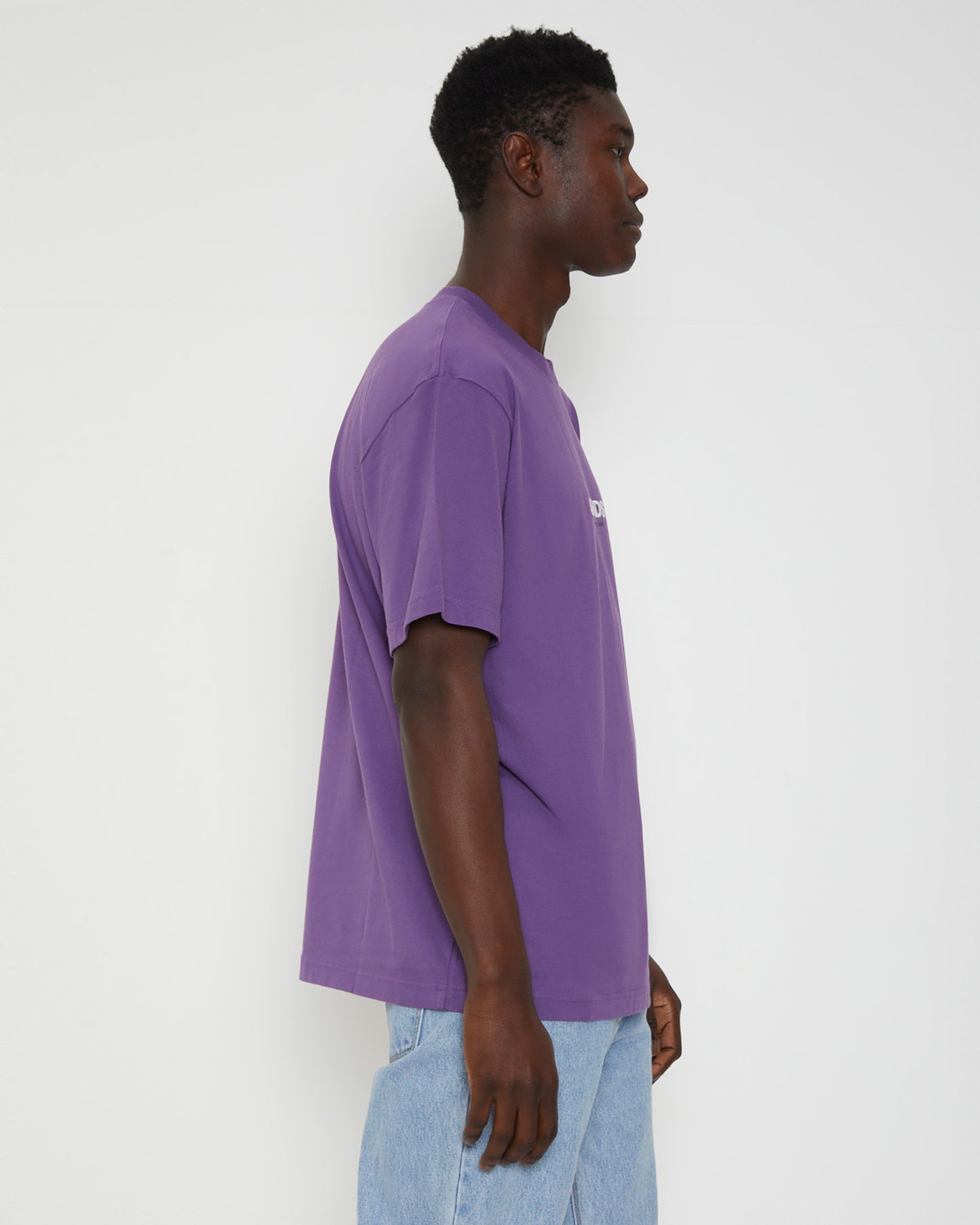 Vinyl Retro Fit Short Sleeve T-Shirt in Faded Purple
