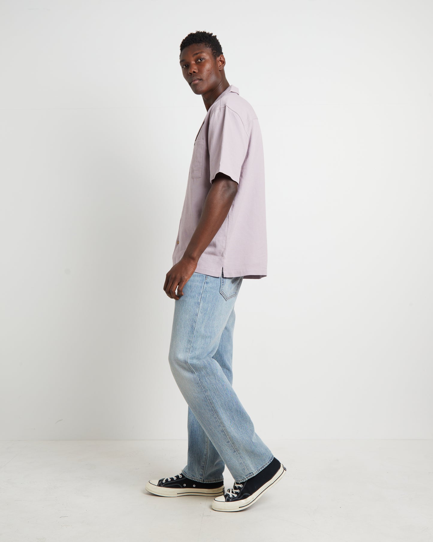 Resort Waffle Shirt Washed Lavender