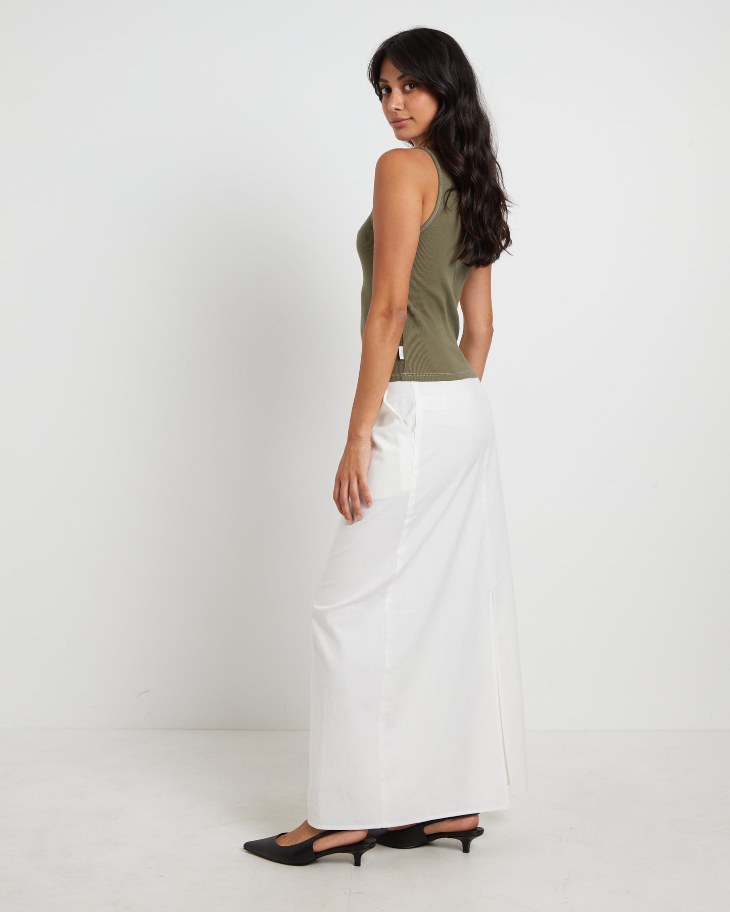 Lagoon Muscle Tank Top in Khaki