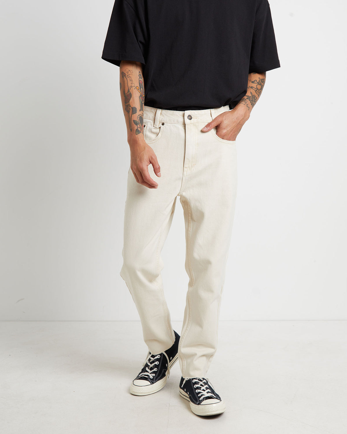 Switch Denim Jeans in Washed Bone NATURAL