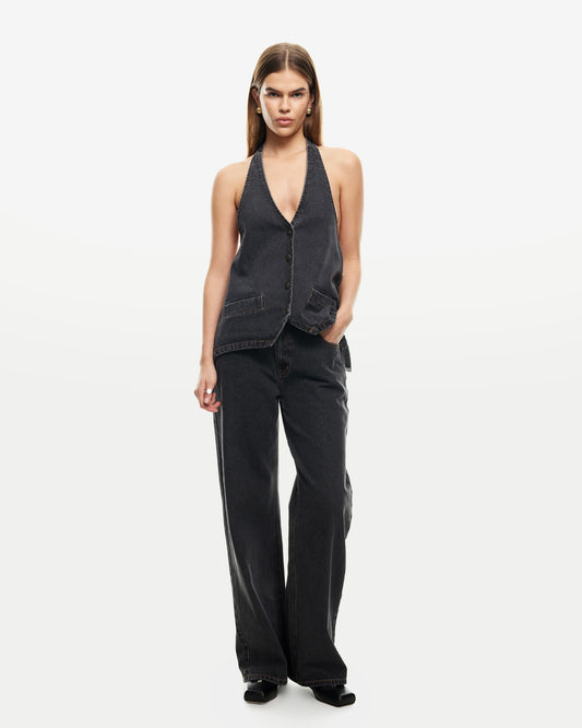 Hills Halter Top CHARCOAL