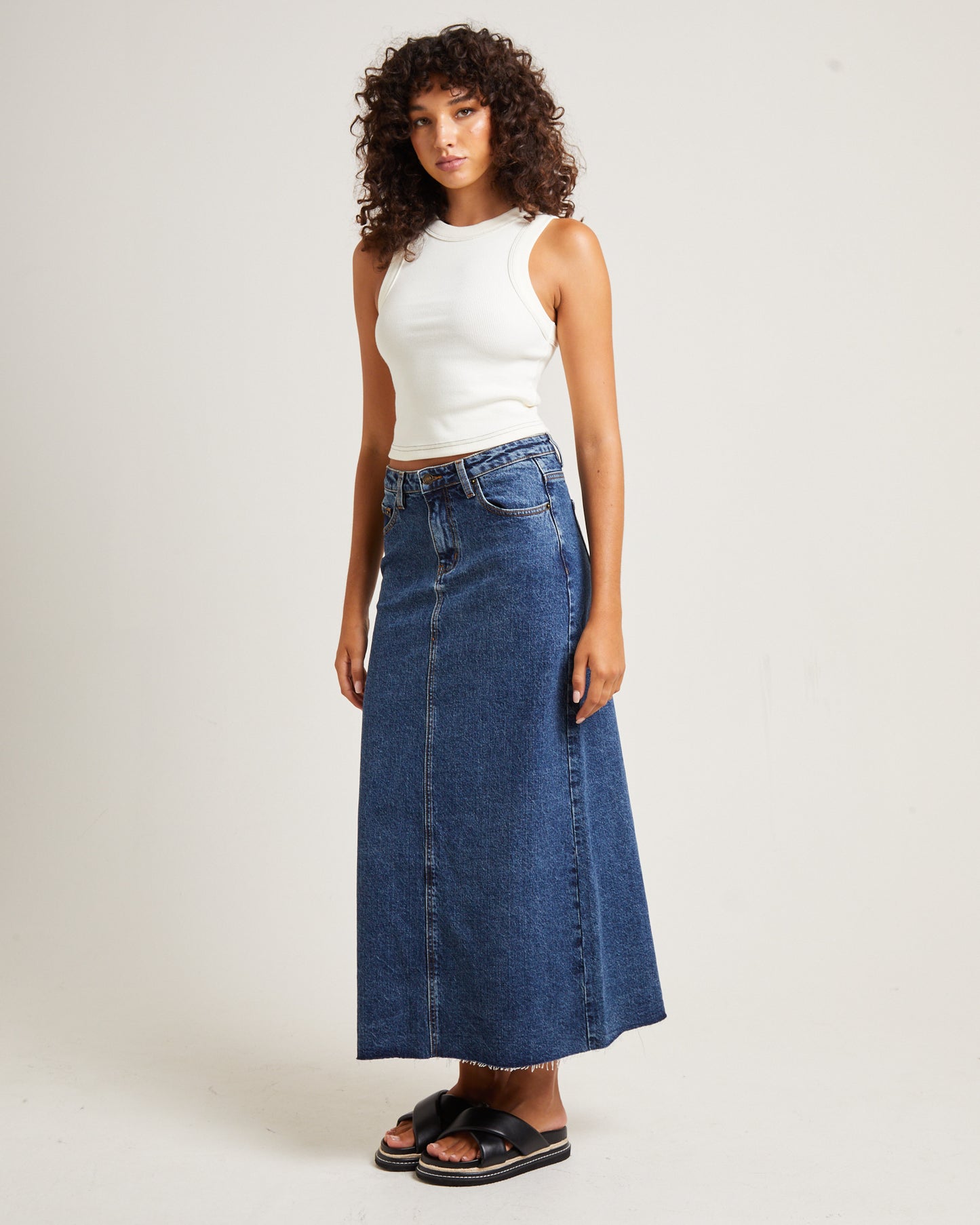 Jonesy Recut Singlet in Coconut