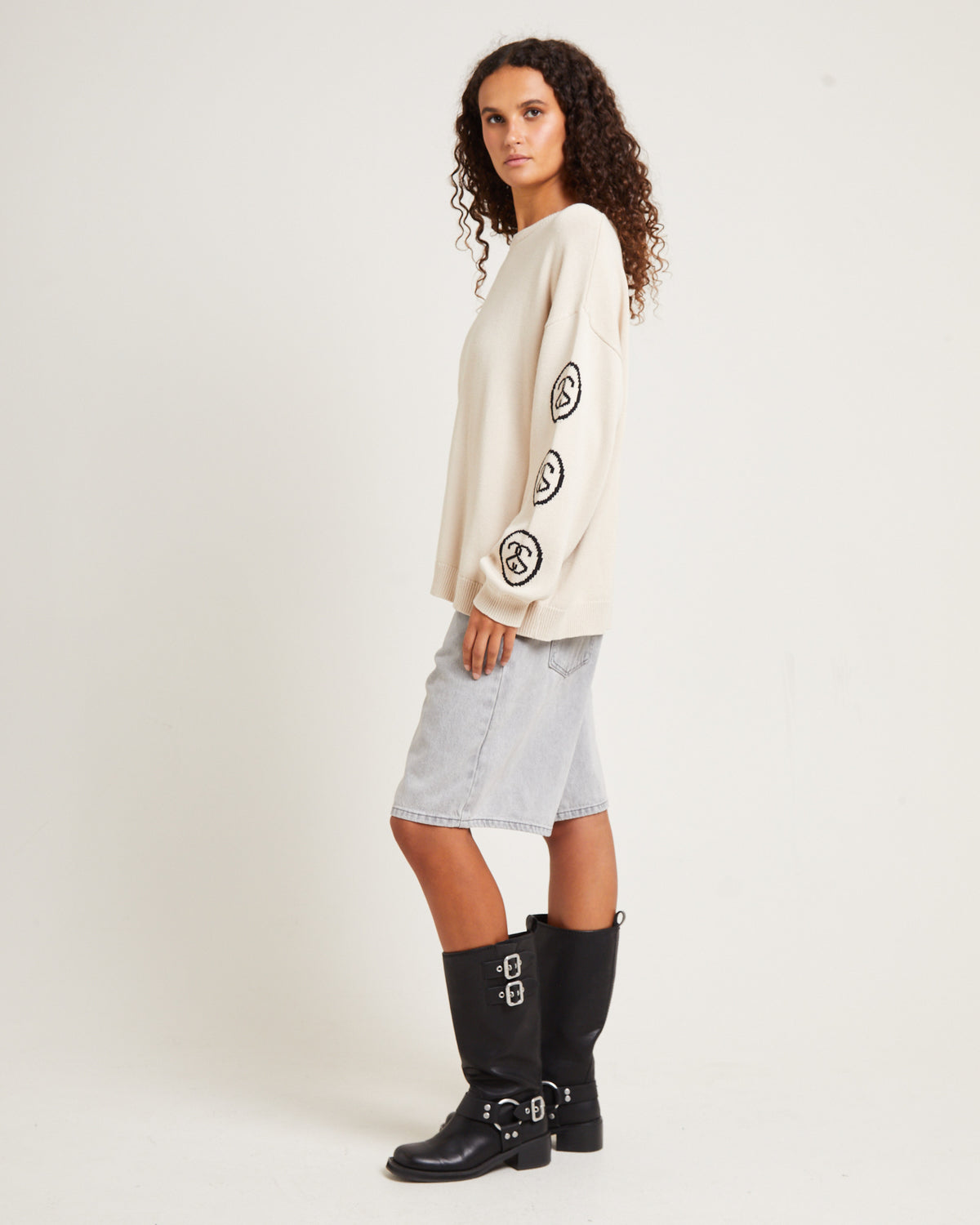 SS Link Knit Crew Neck Cream CREAM