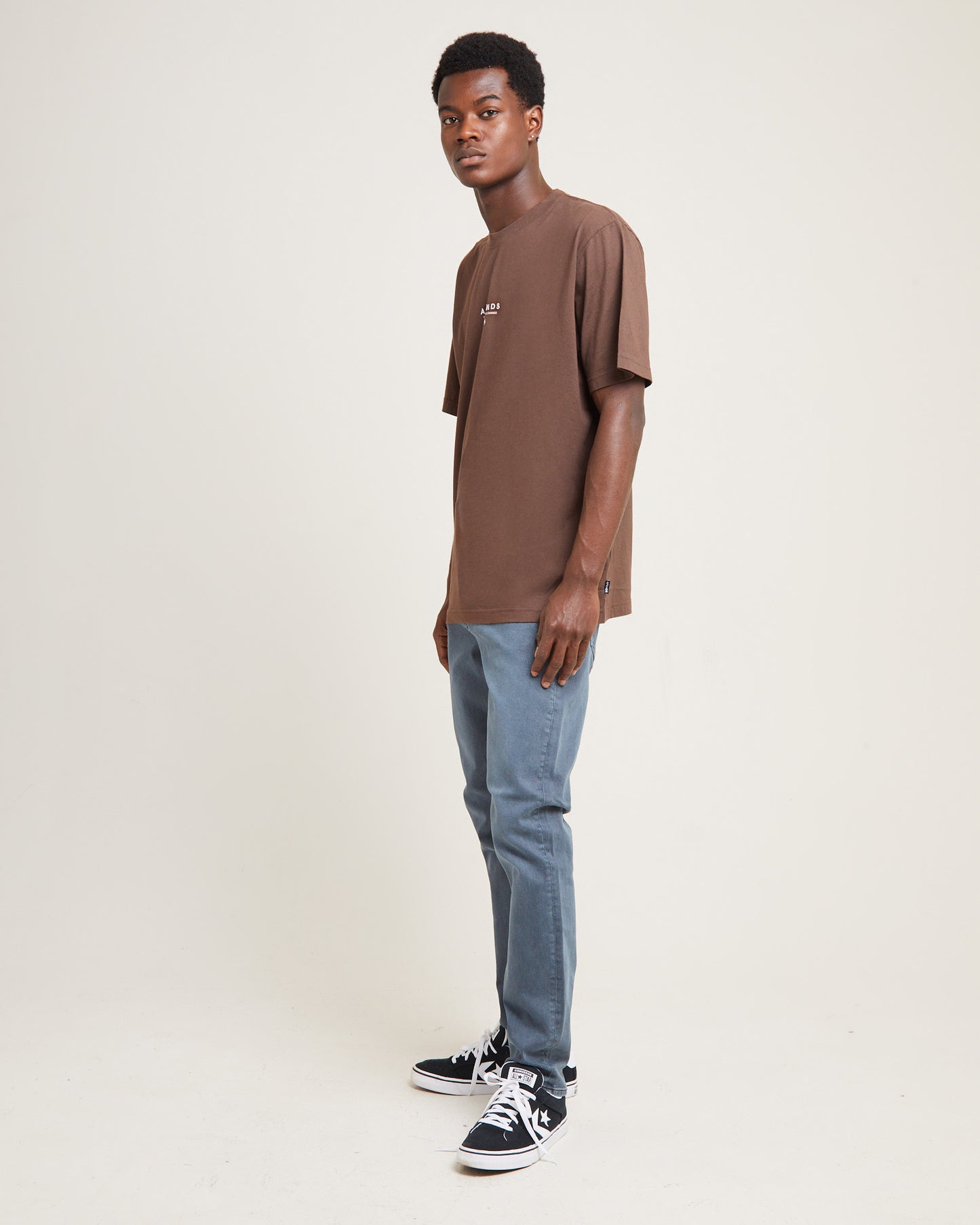 Space Recycled Retro Fit Short Sleeve T-Shirt Coffee