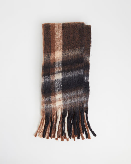 Checked Out Scarf BROWN