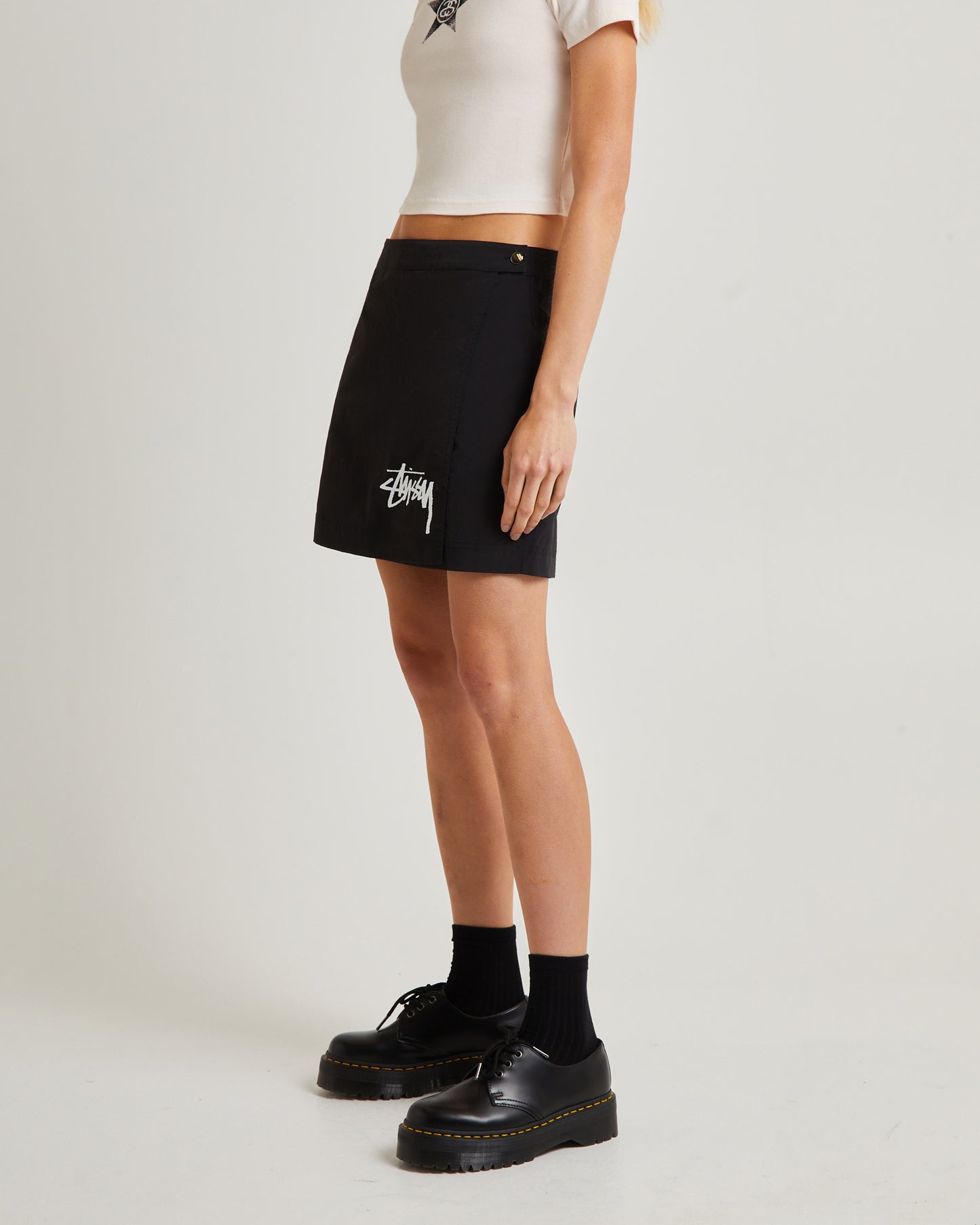 Graffiti Mini Wrap Skirt Black