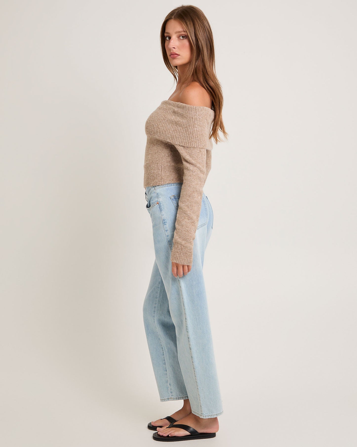 Milly Off Shoulder Knit Sweater