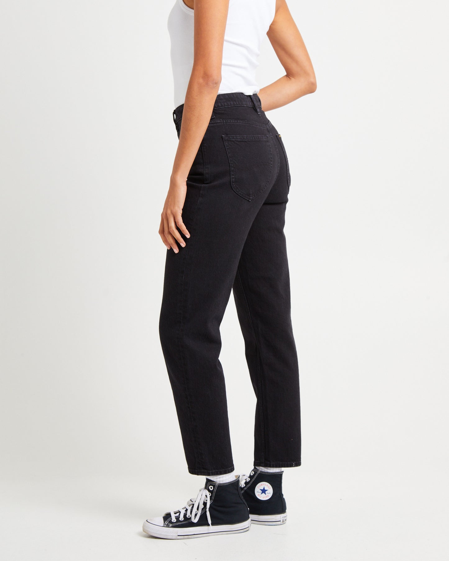 High Mom Jeans Homme Black