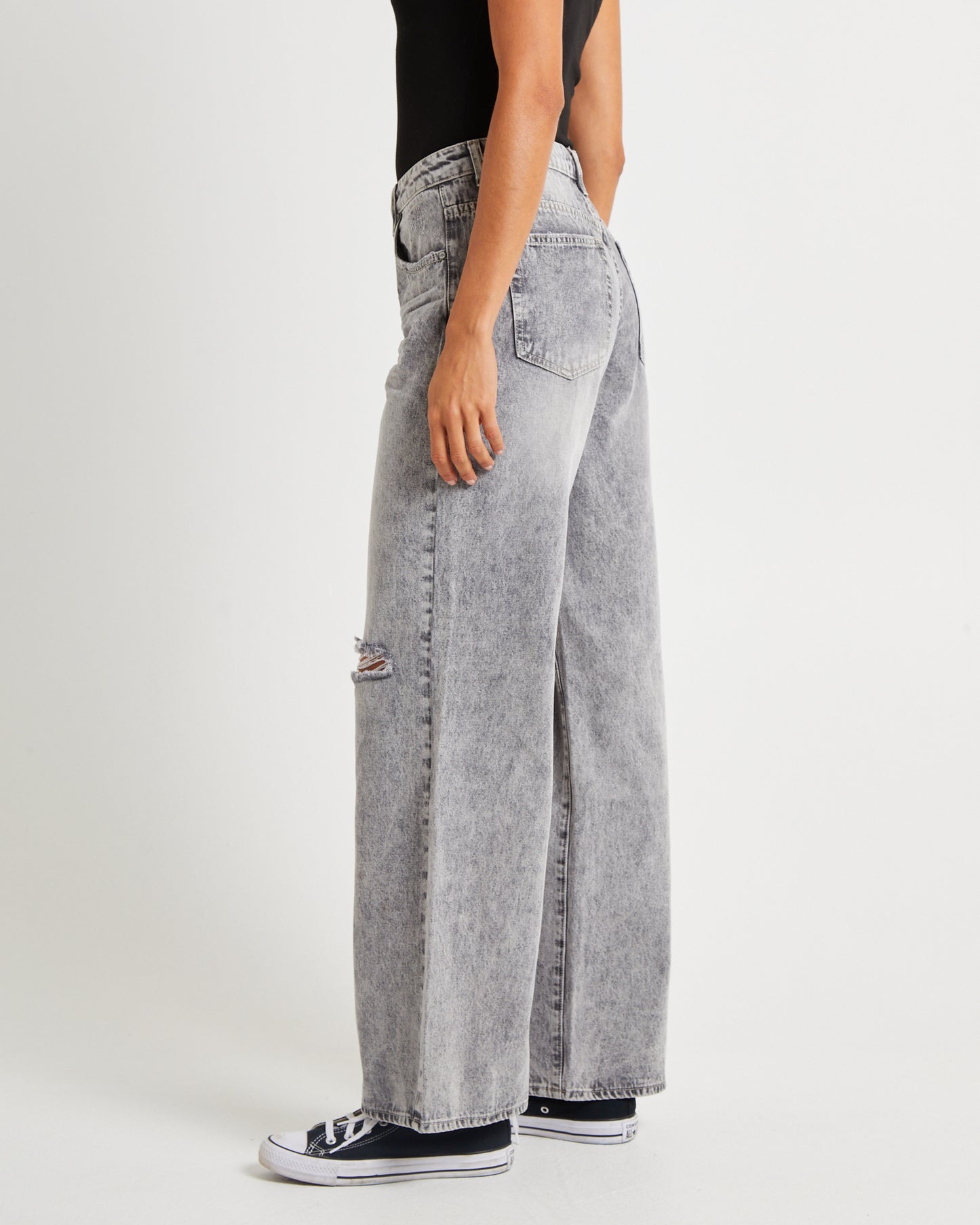 Smoke Jackson Mid Waist Wide Denim Jeans