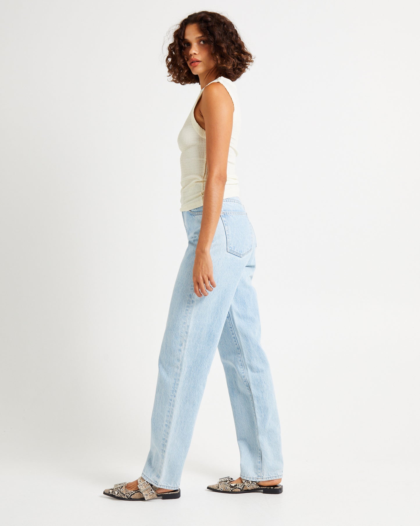 Crinkle 90s Top Cream