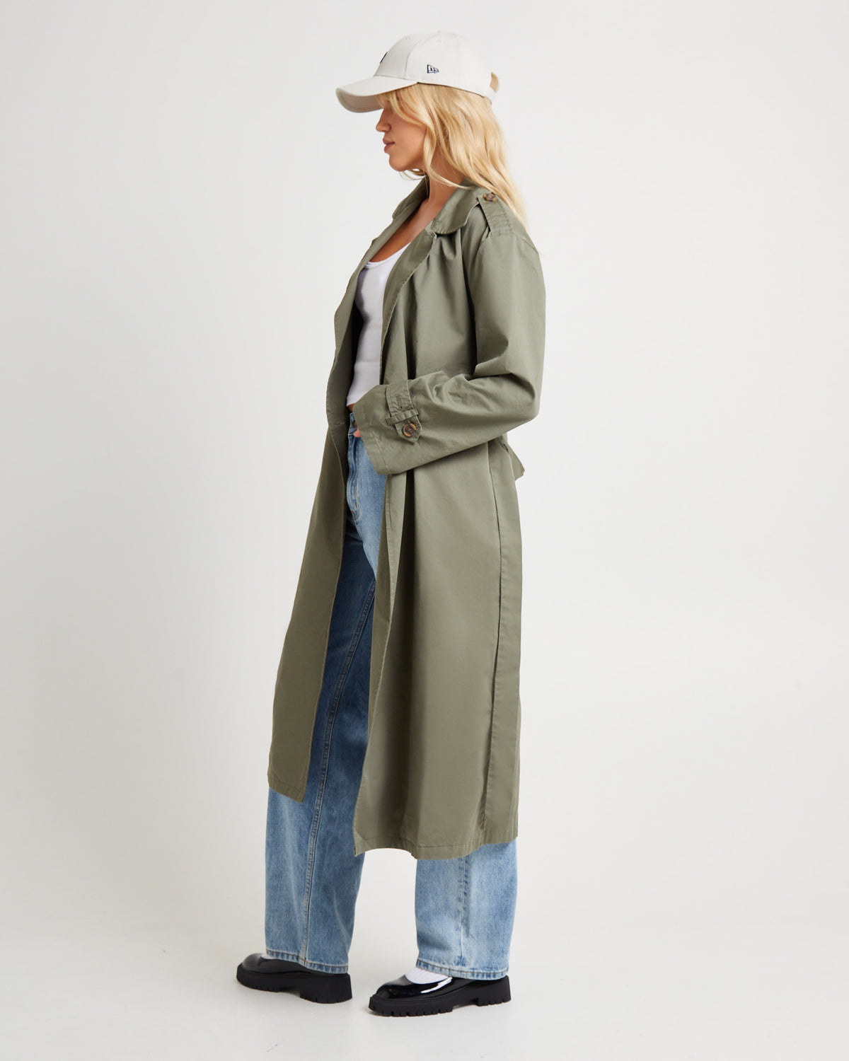Tamika Trench Coat Olive OLIVE