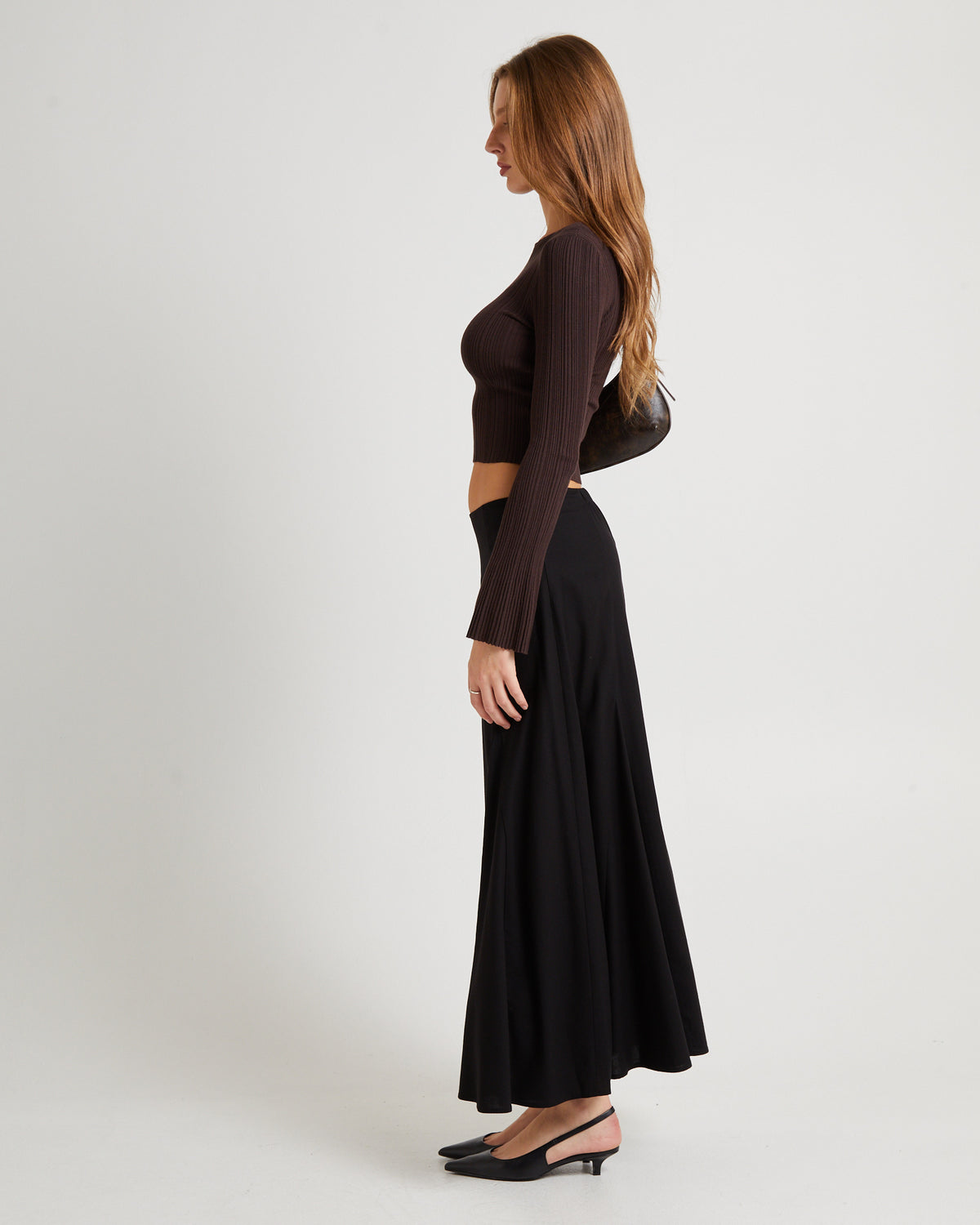 Hally Boat Neck Long Sleeve Knit Top MOCHA