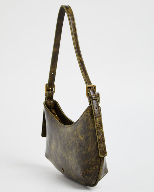 Cari Shoulder Bag Green Distressed GRNDISPU PJ