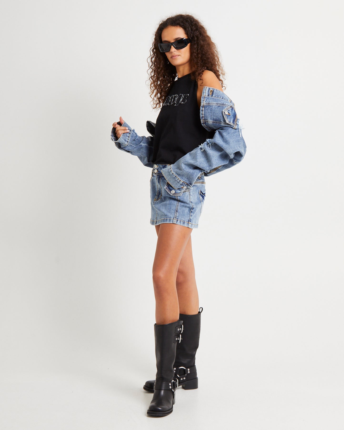 Denim Applique Tank Top