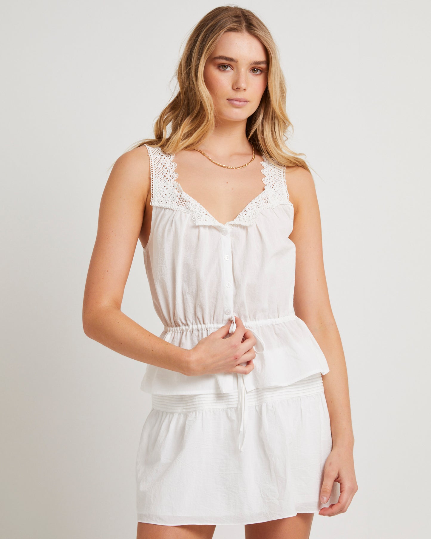 Aster Lace Insert Cotton Cami Top