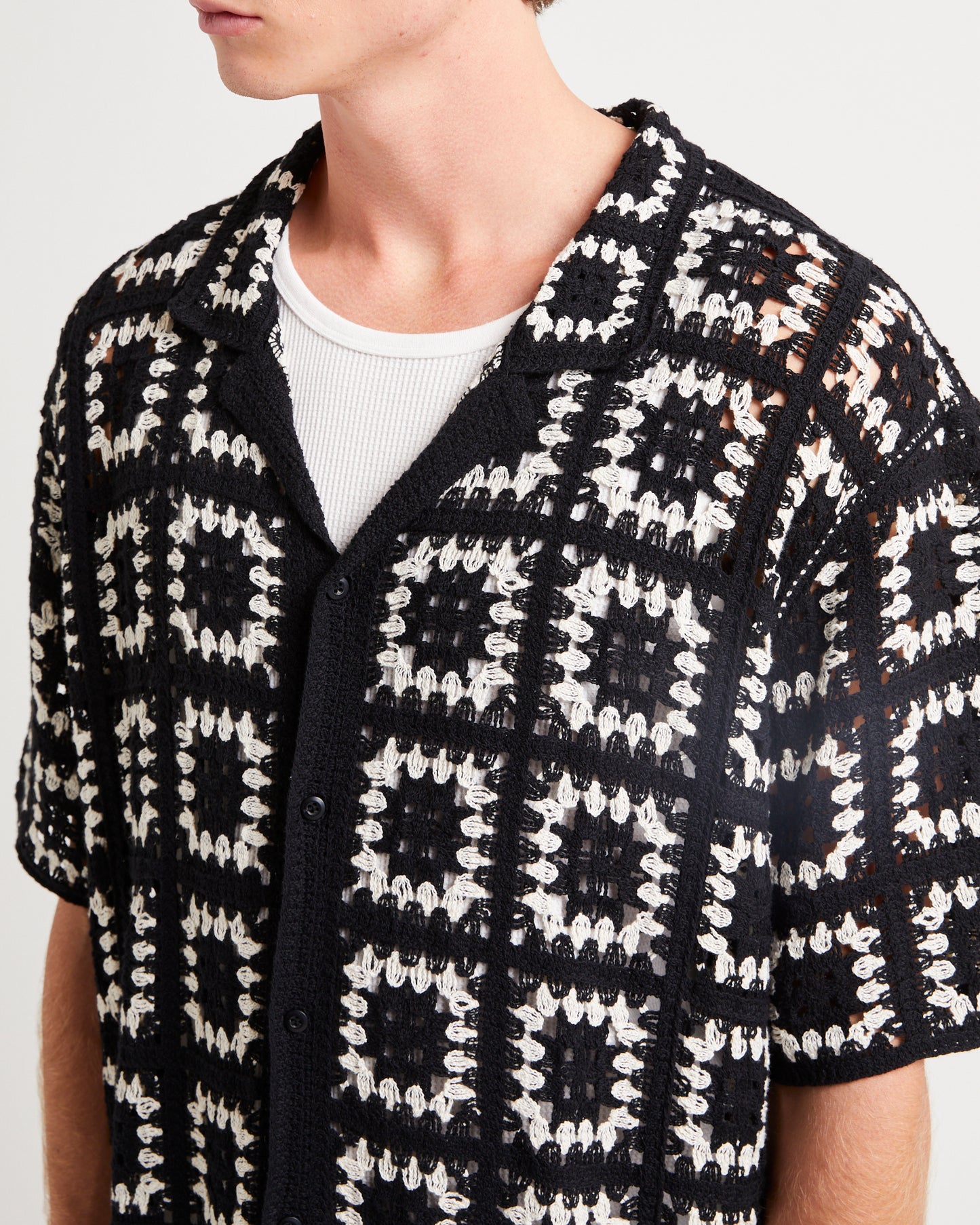 Crochet Short Sleeves Shirt