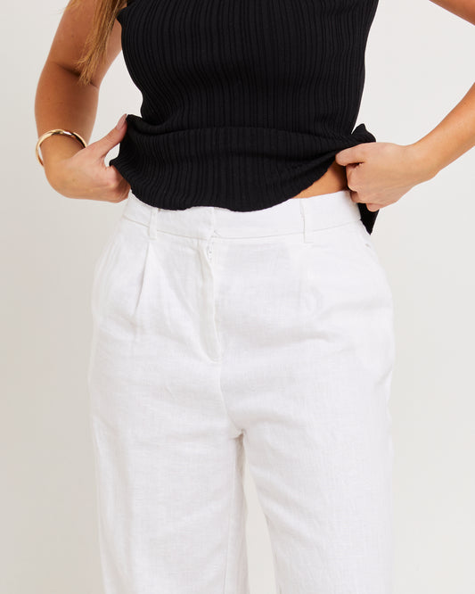 Jemimah Linen Trousers WHITE