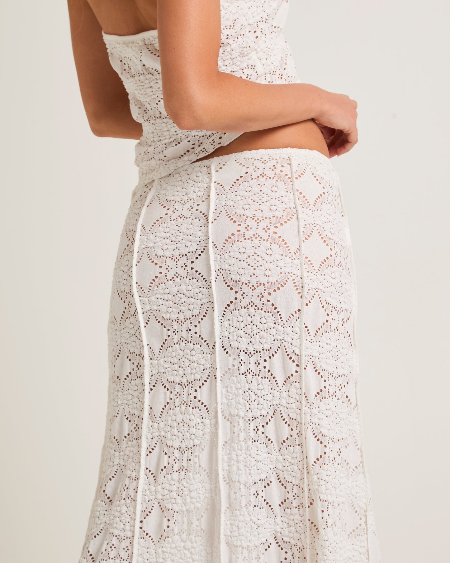 Amore Asymmetrical Textured Maxi Skirt