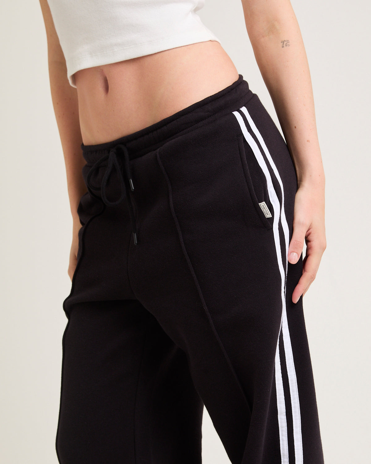 Subtitled Baggy Track Pants ALMOST BLACK