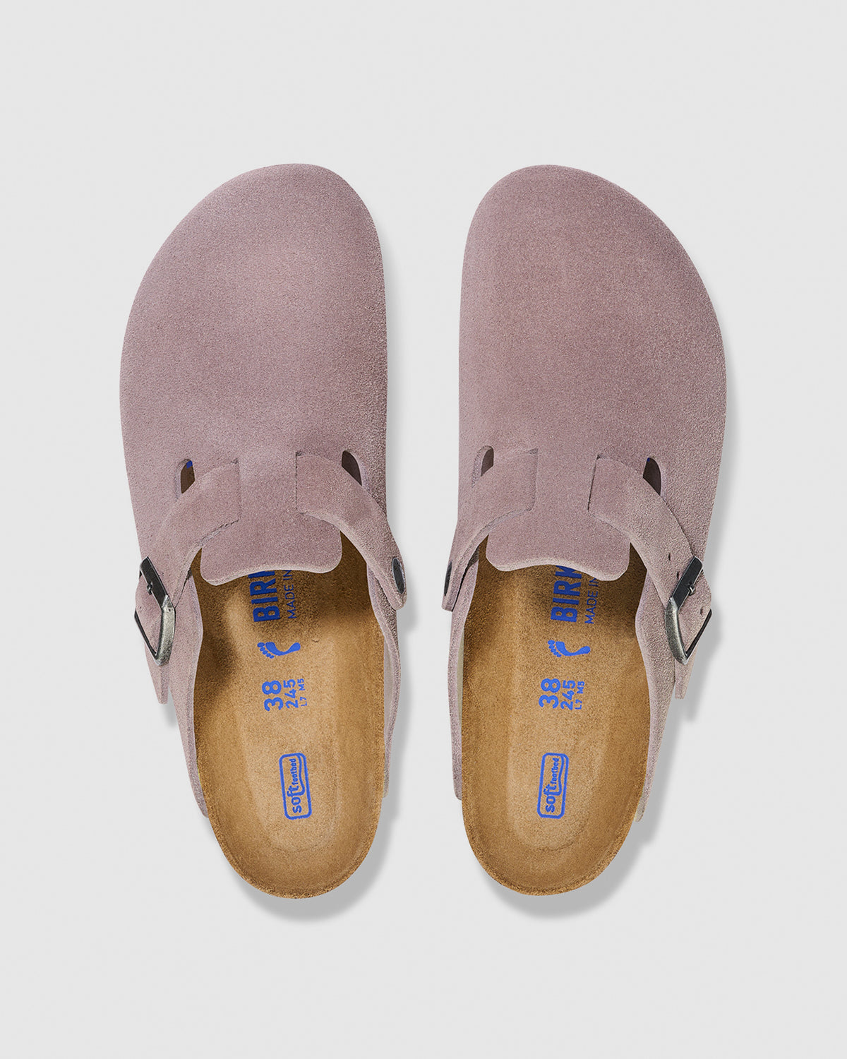 Boston Soft Footbed Suede Leather Sandals FADED PURPLE