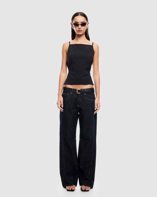Horizon Tie Top ONYX PINSTRIPE