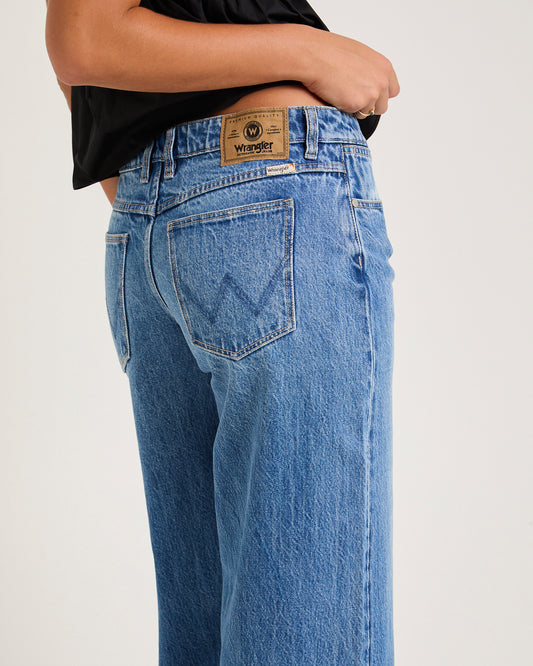 Low Farrah Baggy Denim Jeans Blue River MID DAYS INDIGO