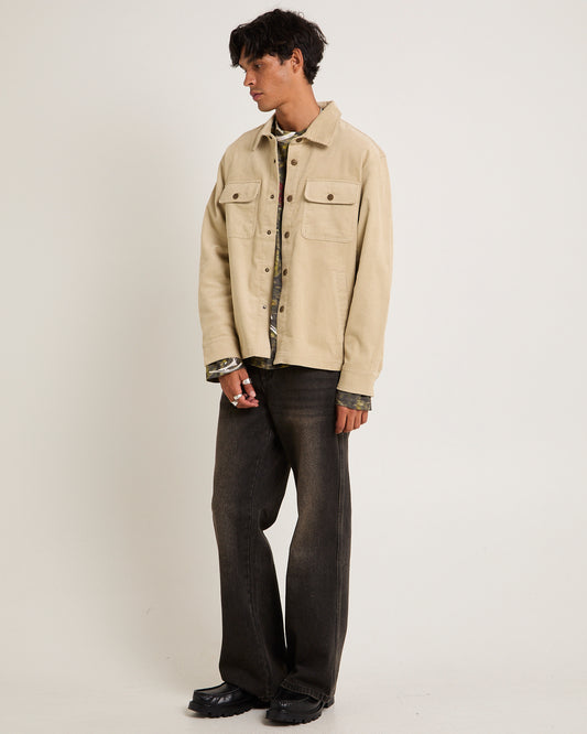 Conditions Corduroy Long Sleeve Overshirt TAUPE
