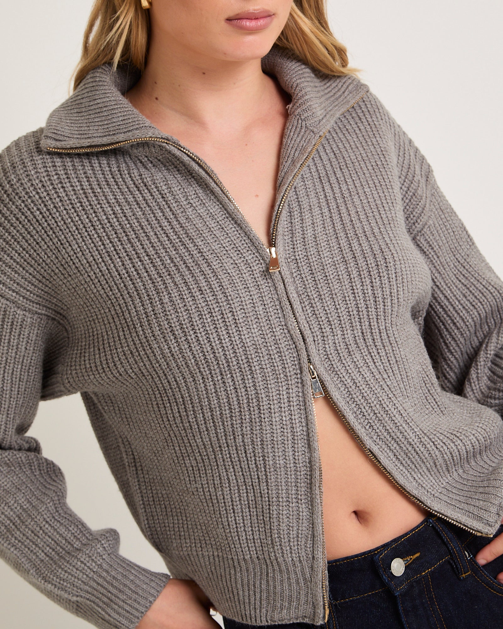 ellieカーディガン Ellie Double End Zip Longline Cardigan – General Pants Co.