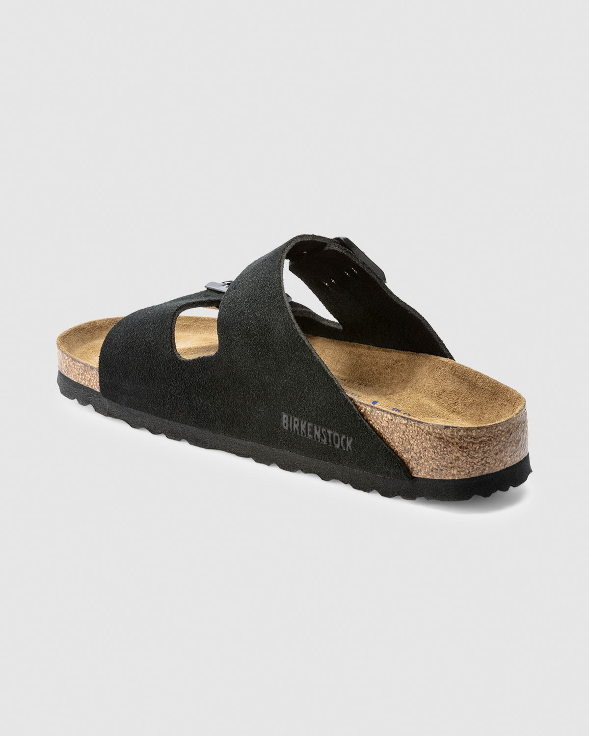 Arizona Soft Foot Bed Suede Leather Sandal BLACK