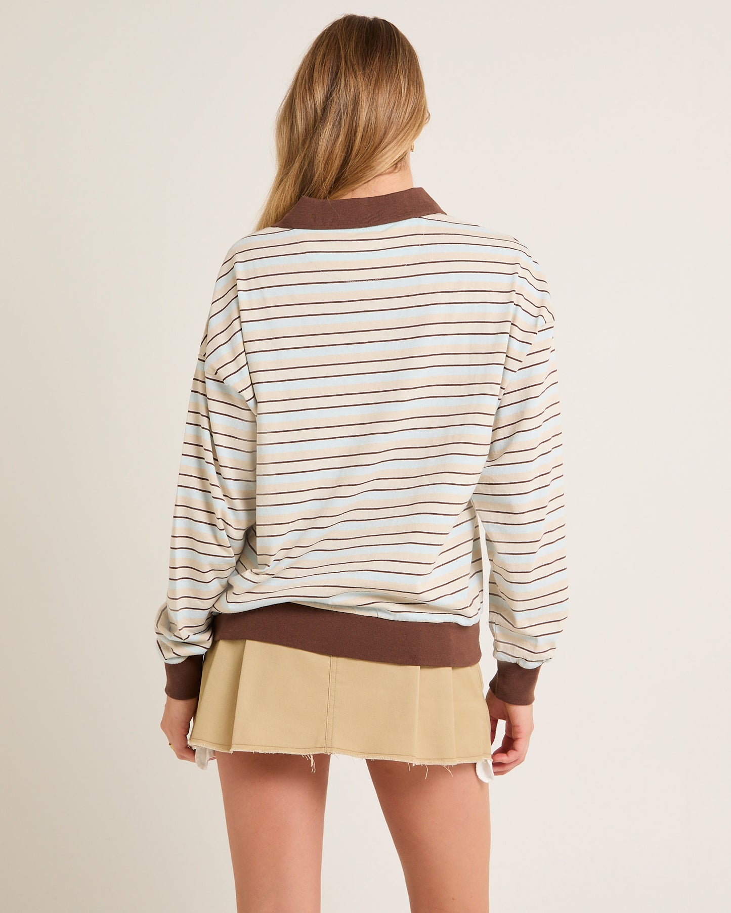 Jase Stripe Long Sleeve Polo Shirt