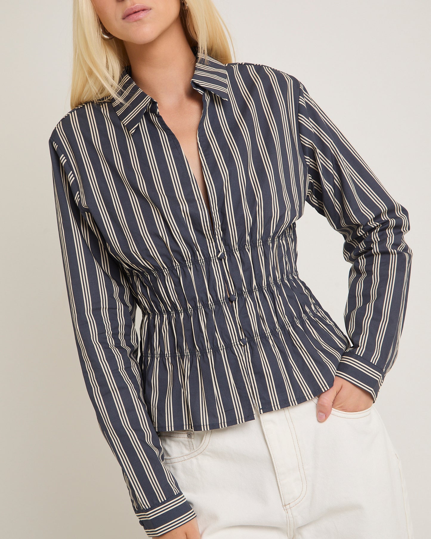 Monty Gathered Long Sleeve Shirt