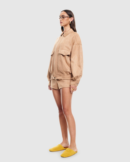 Palm Desert Bomber Jacket CHOCOLATE