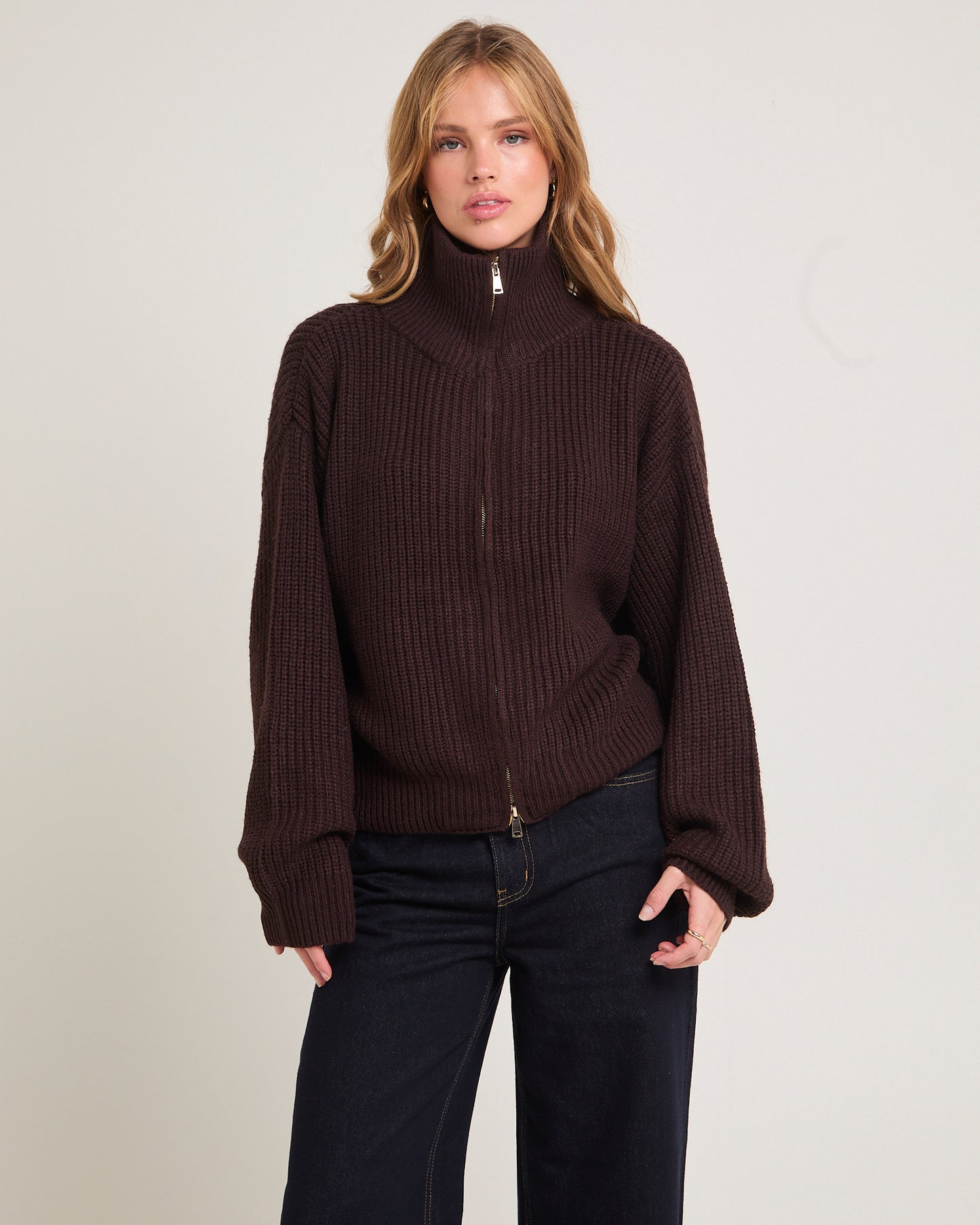 Ellie Double End Zip Longline Cardigan