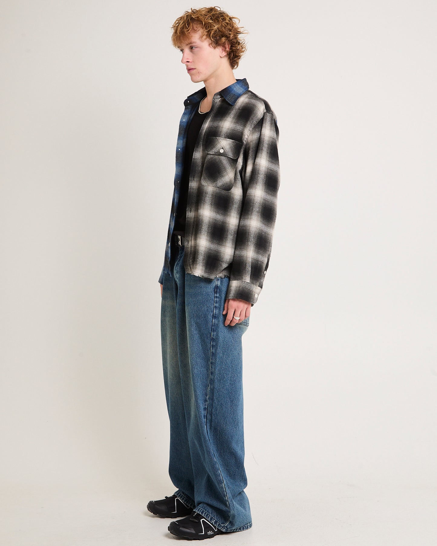 Split Flannel Long Sleeve Shirt