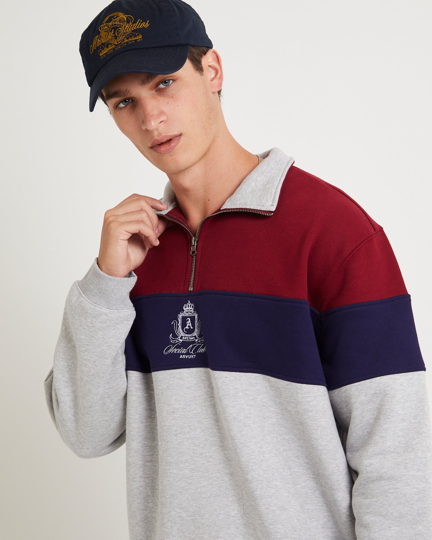Crest Panel 1/4 Zip Jumper