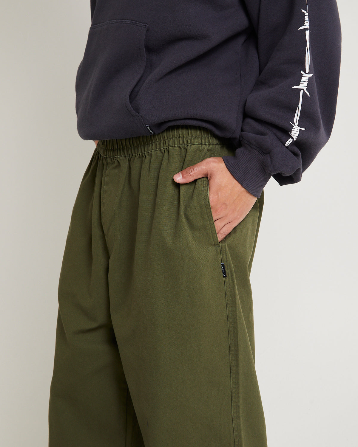 Ninety Eights Elastic Waist Pants MILITARY