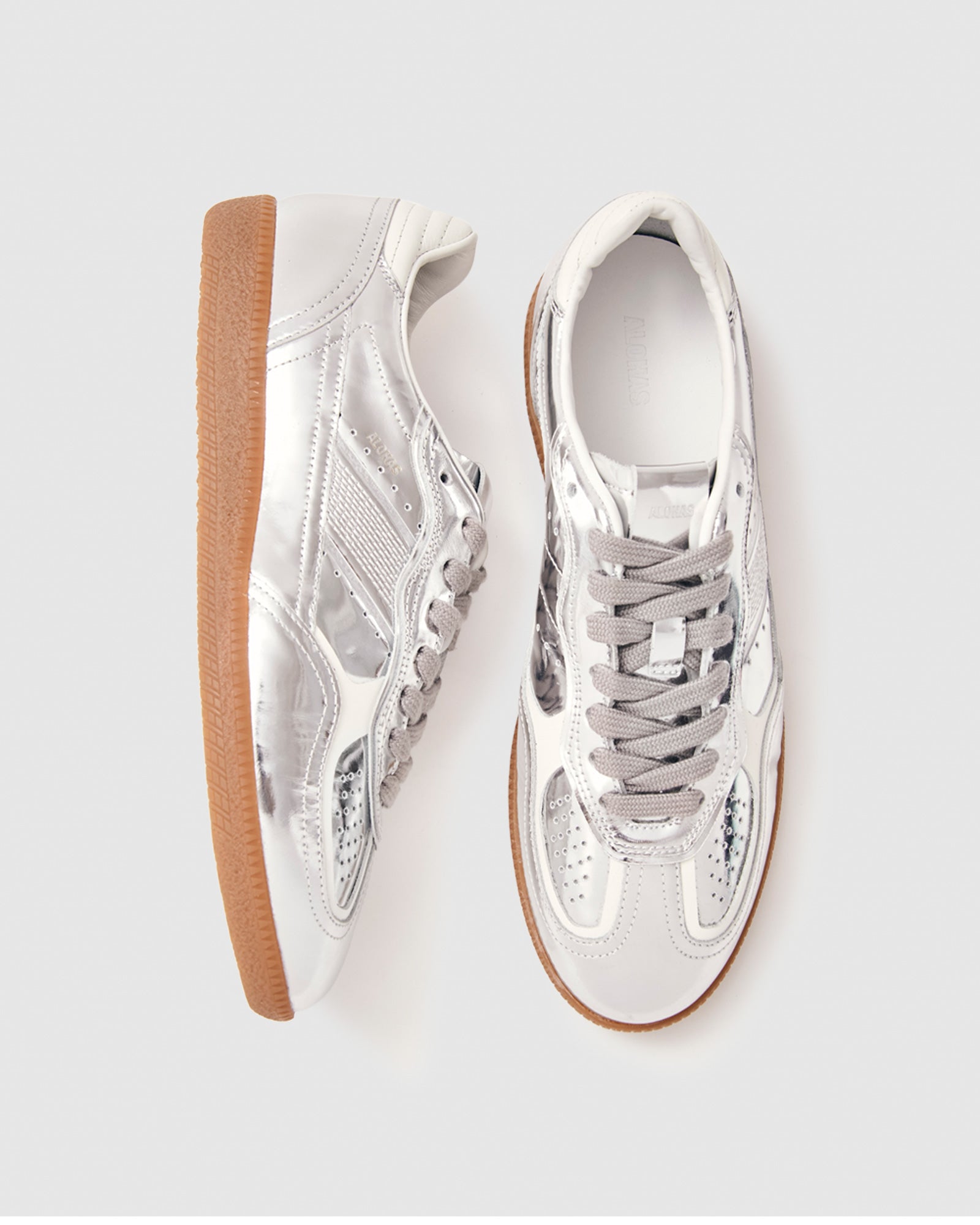 Tb.490 Rife Shimmer Silver Cream Leather Sneakers – General Pants Co.