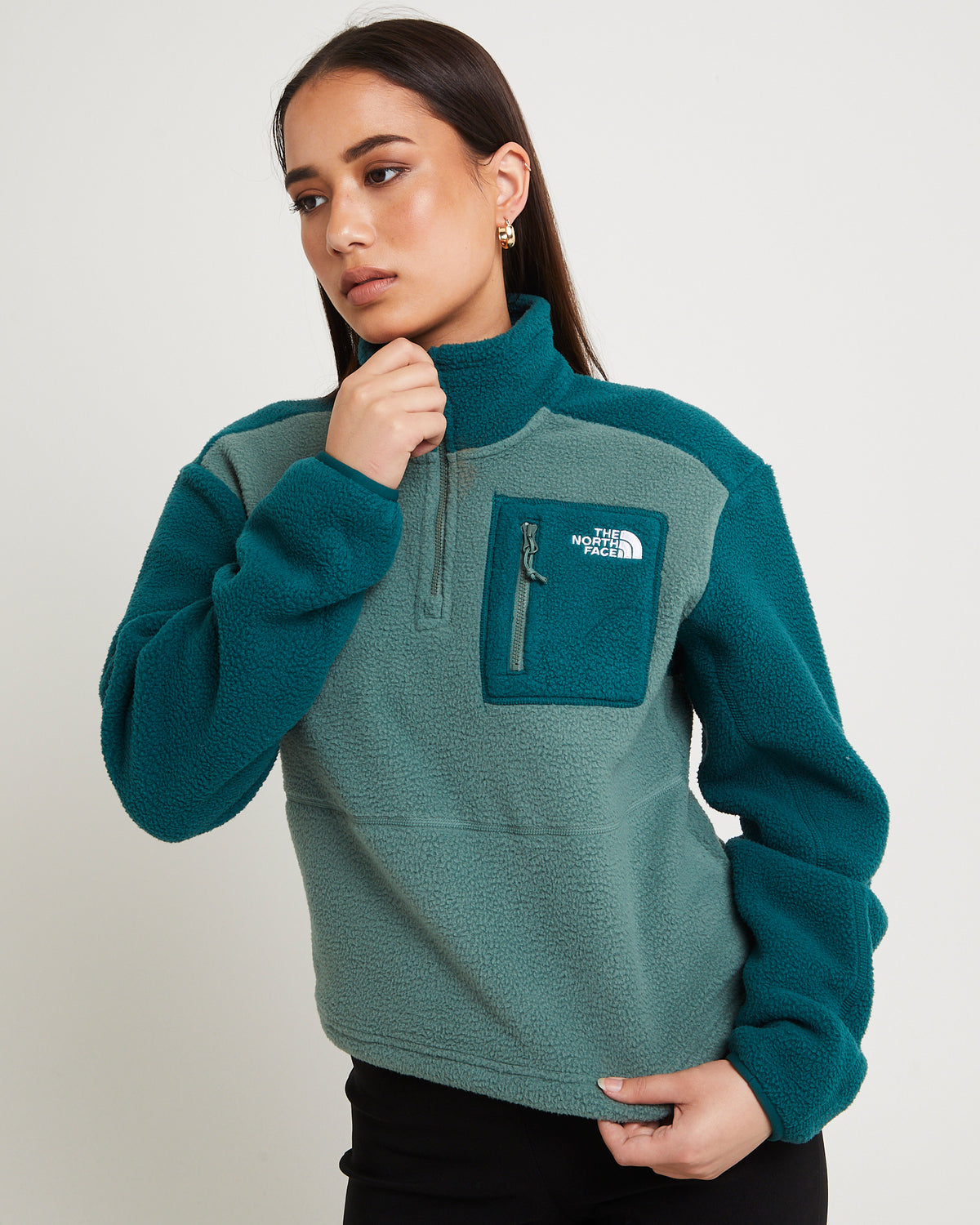 Women's Yumiori 1/4 Zip Jacket DUCK GREEN/DEEP NORI