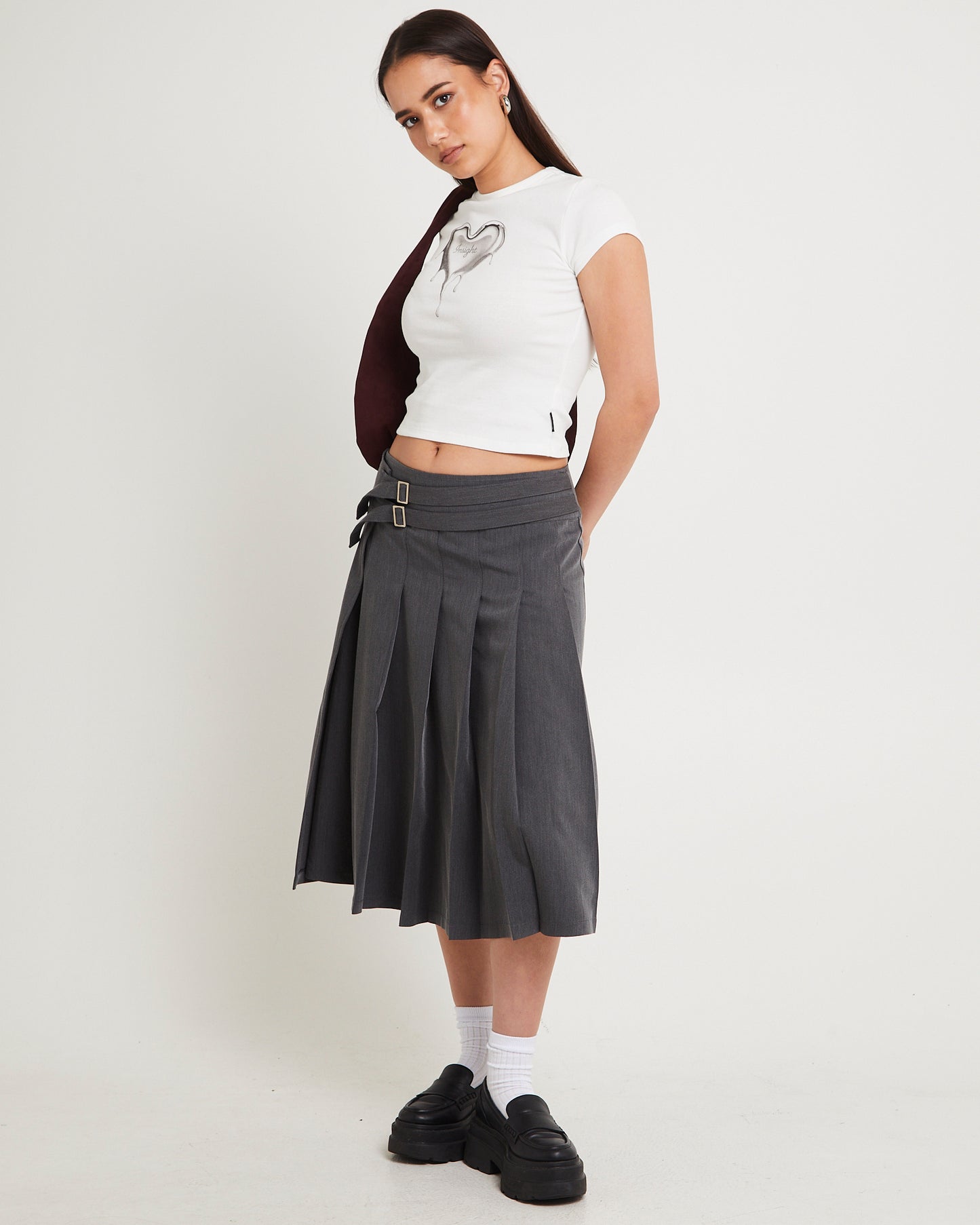 Eriksen Pleated Midi Skirt