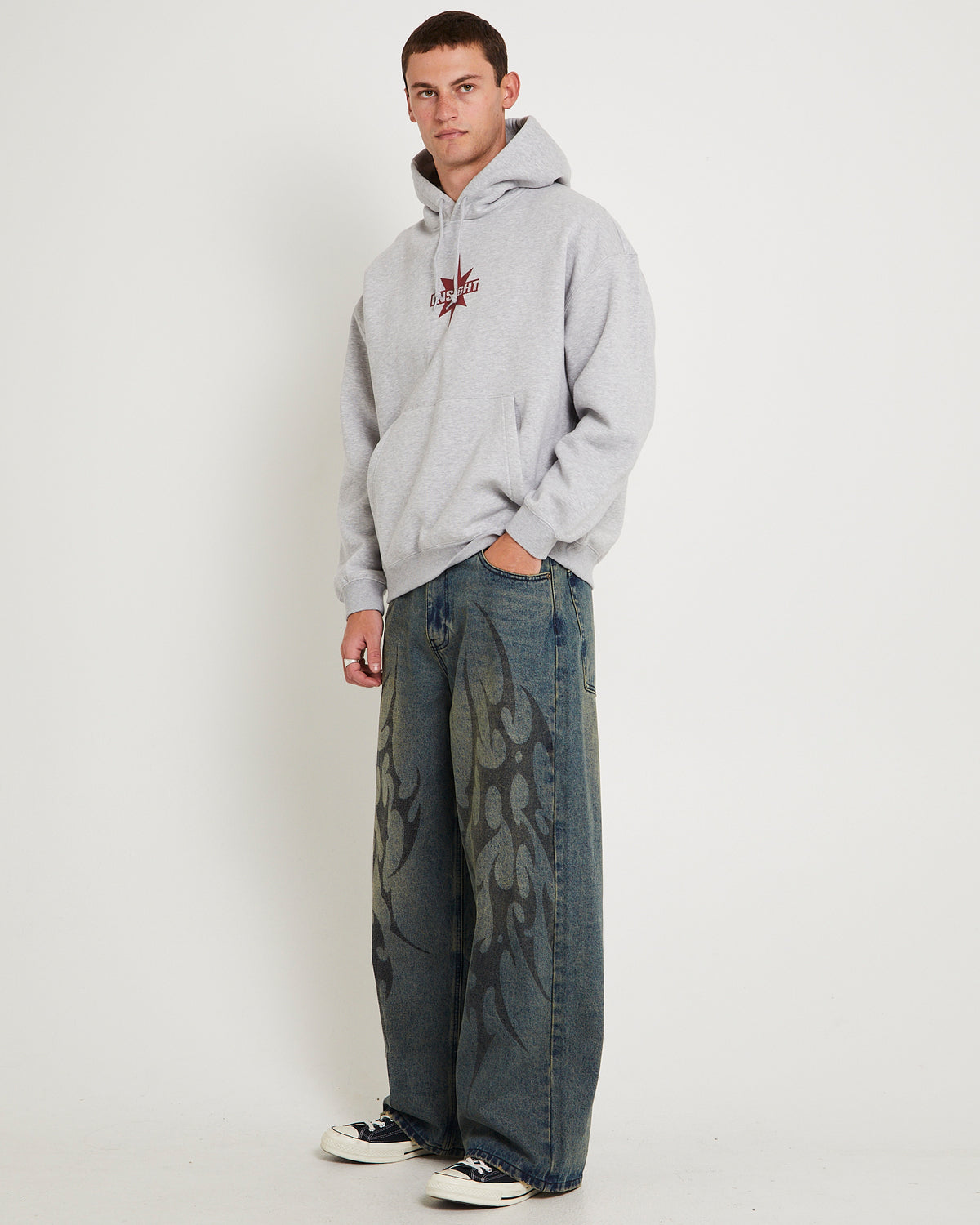 Fluid Baggy Denim Jeans BLUE