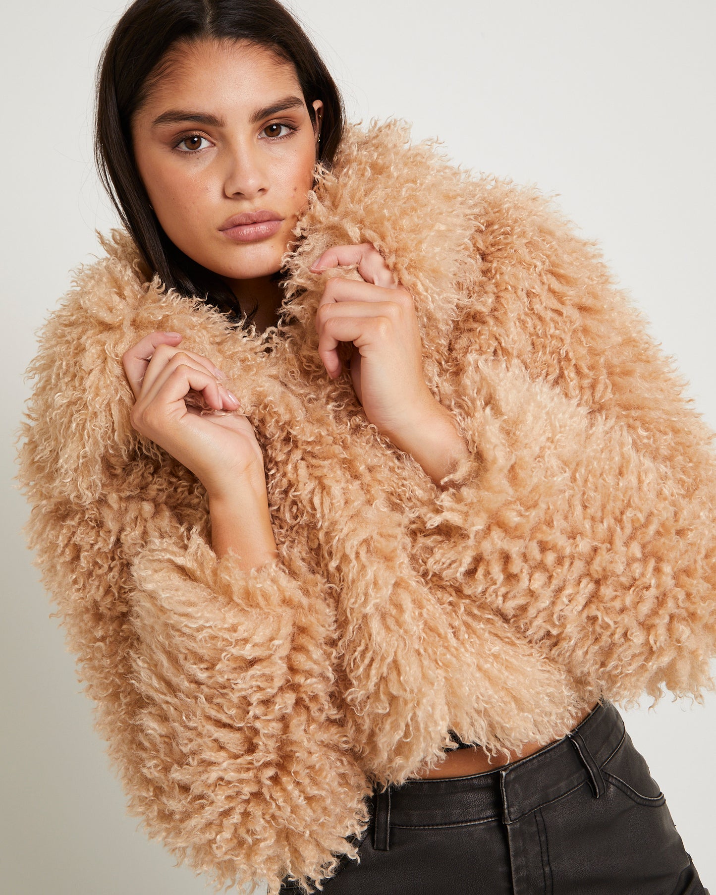 Cornelia Cropped Faux Fur Jacket