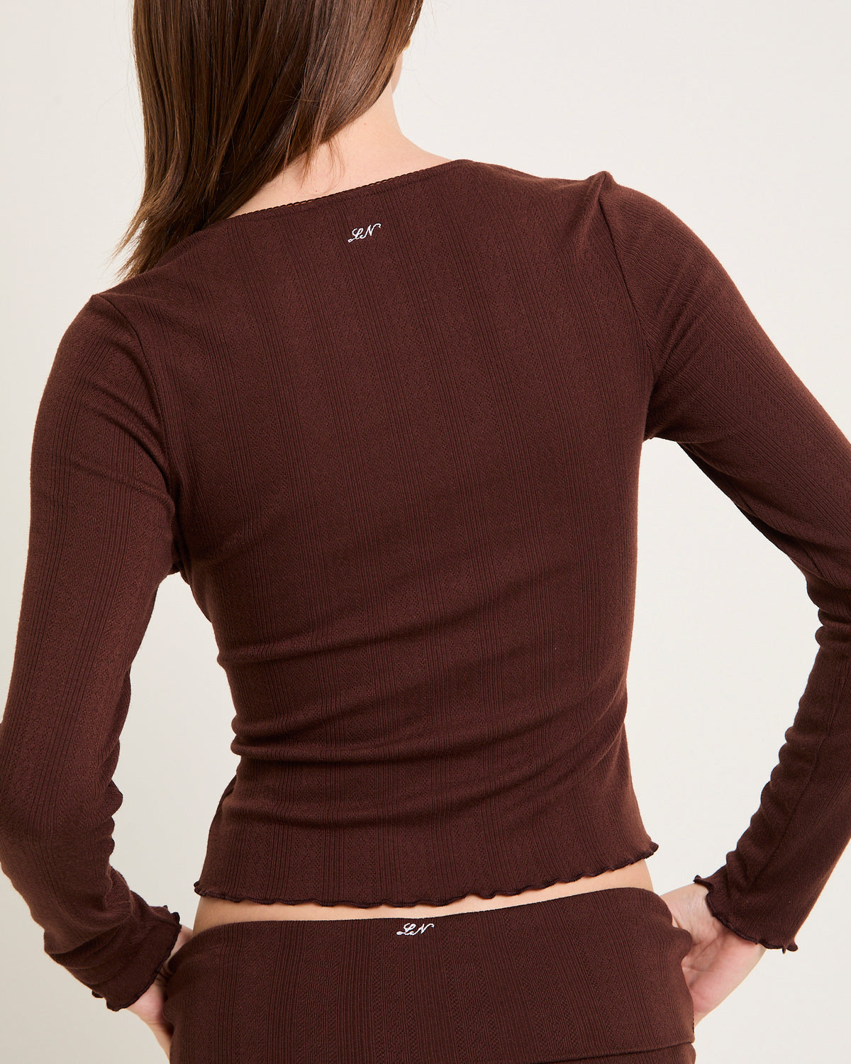 Mia Pointelle Button Long Sleeve