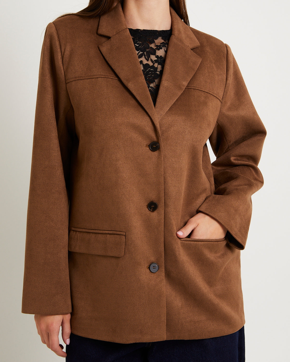 Sophia Suede Blazer TAN